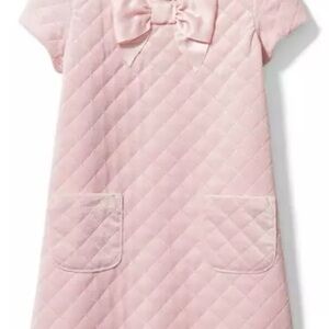 Janie and Jack Pink Quilted Velvet Bow Dress